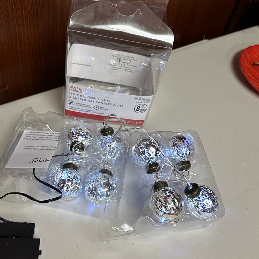 LED CRAFTING LIGHTS SILVER SPECKLED BALLS